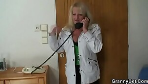 Granny jumps on my horny cock